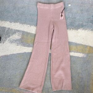 Sincerely Jules Loungewear Ribbed Pants in Soft Pink (M)